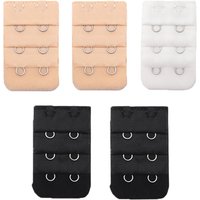 5Pcs/set Women 3 Rows 2 Buckles Bra Extension Strap Extenders Elastic Hook Clip Adjustable Belt Buckle Bra Accessories