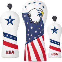 1pc/3pcs Driver/Fairway/Hybrid Golf Headcovers - Eagle And USA Elements Fun Design Style Golf Club Cover,