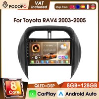 Podofo 9" 2 Din 8+128G Android Wireless CarPlay 4G 8-Kern-Autoradio für Toyota RAV4 2003-2005 Android Auto WIFI AM FM RDS GPS DAB DSP Bluetooth Smart Intelligent Systems