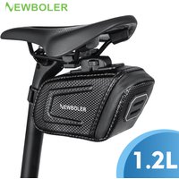 NEWBOLER 1.2L Waterproof Bicycle Saddle Bag Quick Release MTB Road Bike Saddlebags Reflective Striped Bike Bag Bike Accessories