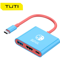 TUTI Type-c to HDMI Adapter Portable TV Adapter with USB3.0 port 4K/30HZ for Steam Deck Nintendo Switch TV Screen Casting
