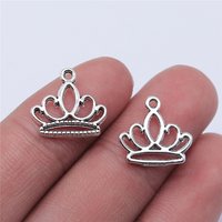 WYSIWYG 20pcs 15x15mm Antique Silver Color Crown Charms Pendant For Jewelry Making DIY Jewelry Findings