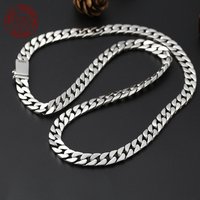 Factory Price 100% S925 Sterling Solid Silver Necklace Punk S925 Silver Jewelry Certified Men Silver Jewelry Gifts