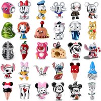 S925 Silver Cartoon Animal Series Charms Strawberry Bear Pepper Ice Cream Beads Fit DIY Jewelry Accessories for Women