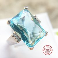 Purple/Blue/White/Yellow/Pink Zircon Rings For Women 925 Sterling Silver Filled Multicolor Birthstone Wedding Ring