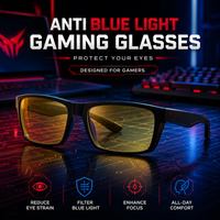 Blaulichtfilter-Brille für Männer und Frauen Anti-Ermüdungs-Gaming-Brille mit Gelben Gläsern Computerbildschirm-Brille für Büro und Lesen