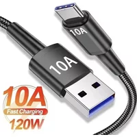 10A Cable 120W Super Fast Charge Cable USB A to Type C Data Cord Knit Cable Quick Charging Cable For Xiaomi POCO Samsung iPhone
