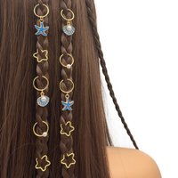 10pcs Baroque Pearl Seashell Dreadlock Hair Rings - Boho Oceanic Star Hair Jewelry Set for Braid,Festival Beach Hair Accessories