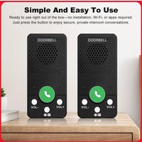 2 Way Voice Intercom with 4 Chimes 8 Volume Levels Hands-Free Wireless Intercom System for House Home Factory Office
