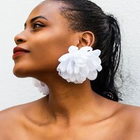 Salircon Exaggerated Satin Elegant Big Flower Drop Earrings Vintage Fashion Party Women's Earrings Wedding Banquet Jewelry