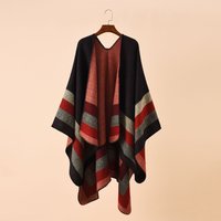 2024 New Fashion Winter Warm Plaid Ponchos And Capes For Women Oversized Shawls and Wraps Cashmere Pashmina Female Bufanda Mujer