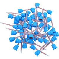 50pc Dental Mixing Tips Disposable Nozzles Mixing for Impression Material Silicone Rubber Lab Conveying Mixing Head Tube