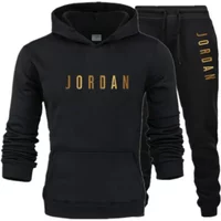 2026 seasonal discount set wool lining hooded sweatshirt casual set La sleeve top sports setv