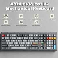 AULA F108 Pro V2 Tri-Mode Wireless Gaming Keyboard 8KHz Polling Rate 100% Layout RGB Backlit Hot-swap 10000mAh Gasket Structure