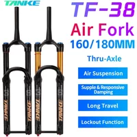 TANKE TF-38 Mountain Bike Air Fork 160/180mm Travel 38mm inner tube Thru-Axle MTB Suspension Fork Lockout Rebound Adjustment