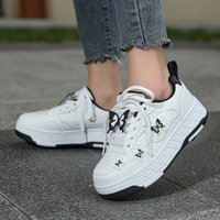 New Trendy Sneakers for Girls, Cool and Detachable Four-Wheel Roller Skates for Boys, High Aesthetic Ice Skates