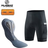 YKYW-Shorts de vélo rembourrés à interface élastique pour hommes, pantalons de vélo de route confortables, collants à 2 poches