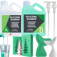 32oz Silicone Mold Making Kit, Blue 1:1 Mix Ratio Liquid Silicone Rubber for 2 Part Molds, Ideal for DIY Resin & 3D Mold Making