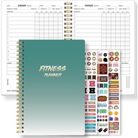 A5 Fitness Planner Spiral Bound Workout Log Book Exercise Training Journal for Weight Lifting Cardio Tracking