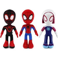 Peluches Anime Avengers Spidermanes 32CM, Into the Spider-Verse, Gwen, Peter Parker, Noir, jouets en peluche doux pour enfants, cadeau