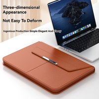 13-14/15-16 Inch Laptop Sleeve Holder Automatic Closing Multifunction Notebook Case Leather with Stand for Macbook Air