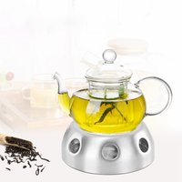 Round Base Heater Stainless Steel Candle Coffee Milk Teapot Tea Holder Warmer QN
