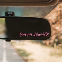 God on the rearview mirror in the car, decorated with makeup mirror stickers, inspiring stickers full of positive energy