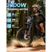 AliExpress Bopzin 3000W 60V 35AH Electric Dirt Bike for Adults 45MPH 25'' Fat Tire off-Road Mountain Bike Electric-Motorcycle Hydraulic Brakes