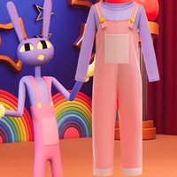 Jax Cosplay Costume Amazing Digital Circus Cosplay Clown Kid Jumpsuitl Halloween Carniva Party Comic Con Costumes
