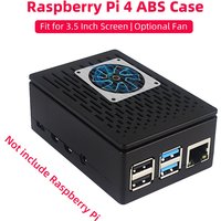 Raspberry Pi 4 Model B ABS Case Optional Cooling Fan Shell Box Fit for GPIO 3.5 Inch Touch Screen for Raspberry Pi 4