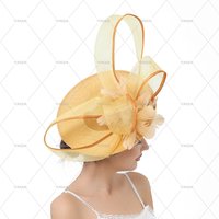 Women's Big Top Hat 30cm Base Deby Cocktail Chapeau Cap for Party Dinner Bride Wedding Fascinators Ladies Hair Accessories