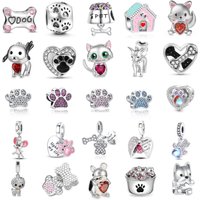 New 925 Sterling Silver Claw Dog Cat Doghouse Charm Of Ley 925 Chain Bead Fit Original Bracelet Accessories DIY Women Jewelry
