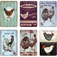 Fresh Eggs Metal Tin Signs Retro Farm Shop Farm Wall Decor Vintage Poster Fluffy Butt Tin Plates Funny Chicken Plaque Wall Decor