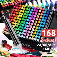 168 Colors Double Headed Marker Pen Set for Draw Sketching Oily Tip Based Markers Graffiti Manga School Art Supplies Art Marker