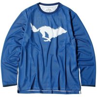 Wolf Mesh Jersey Motorcycle Long Sleeve Tee Blue Breathable Wolf Silhouette for Biker & Streetwear Moto 2026