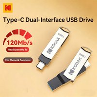 KODAK K273 USB 3.2 Type-C Dual Metal Flash Drive 256GB 128GB 64GB 32GB High Speed 120MB/s for Phone Laptop