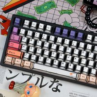 130 Keys PBT Keycaps, Japanese Manga Style Keycaps Cherry Profile, Dye Sublimation Custom Key Caps Set For Mechanical Keyboard
