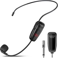 Wireless Microphone Headset, UHF Head Mic Speaker System, Professional Voice Amplifier Headset Microphones, with LED Digital Display, for Teaching Fitness Instructor Tour Guide