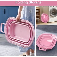 Universal Wheel Tow Trailer with Handle Laundry Sorting Box Breathable Foldable Shopping Basket Pick Up Express Trailer Cart