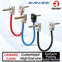 Neutrik's REAN Canare 6.35mm Pancake Jack Cables Flat Electrical Guitar Effect Device Cables Right Angle 1/4" TS Mono Plug Lines