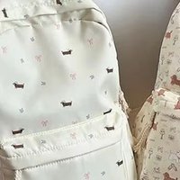 Cute Printed Puppy Dachshund College Style Backpack Student Schoolbag Portable Large Capacity Travel Bag Girly Bag Birthday Gift