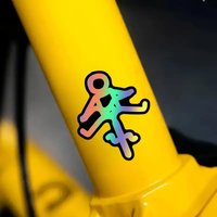 1PC Funny Stick Figure Biker Sticker Waterproof Vinyl Decal for Bike Motorcycle Car, Cute Cyclist Decor