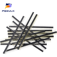 Connecteur d'en-tête de broche femelle ronde 40P, 1x40 broches 2.54 broches, 1x40 trous, une seule rangée en ligne, rangée de trous de siège d'aiguille, 10 pièces