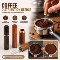 Espresso Coffee Stirrer Needle Distributor Coffee Powder Stirrer Wood Handle Coffee Stirring Tool WDT Tools Barista Accessories