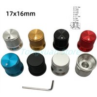 1pc 17X16mm Black Silver Blue Gold Aluminum Alloy Potentiometer Switch Control Cap Volume Audio Electric Knobs Screw Type