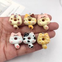10pcs Cute Puppy Cat Charms for Jewelry Making Findings Kawaii Resin Animals Charm Pendants Flatback