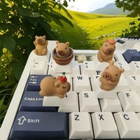 Capybara Cute Keycap Cartoon Animal Doll Custom Keycaps for Mechanical Keyboard Caps Kawaii Artisan Key Caps Car Decorative Gift
