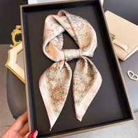 2026 New Square Scarf For Women Retro Paisley Ladies Hijab Neckerchief Soft Stain Imitation Silk Scarves Shawl