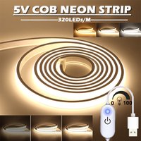 5V COB Neon Light Strip, Touch Sensor Dimmable Flexible Lights for Stairs, Christmas, Halloween and Birthday Holidays