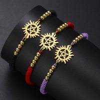 My Shape Pentagram Sun Bracelets Stainless Steel Pendant Bangle Adjustable Size Hand Chain Jewelry Supernatural Amulet Gifts